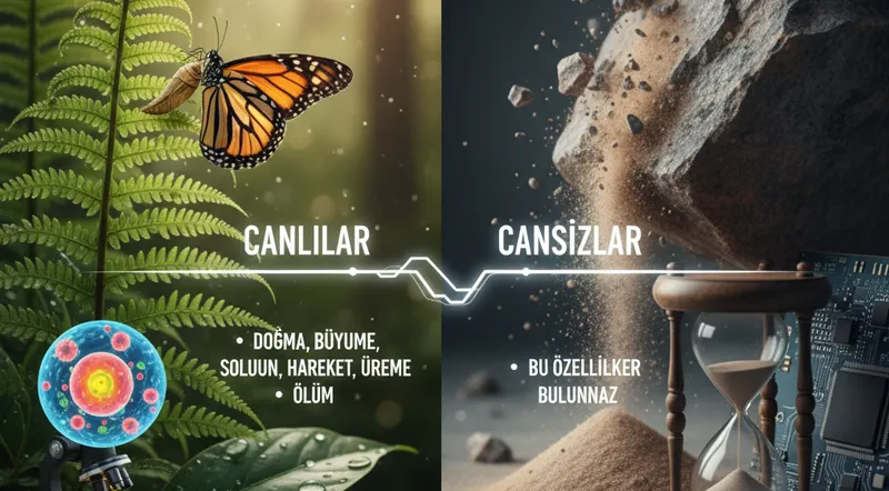 Canlılar ve cansızların özellikleri Görseli