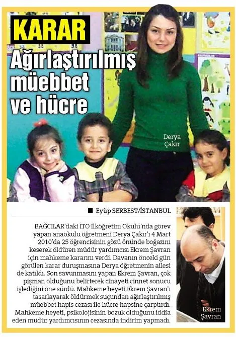 Karar : Ağırlaştırılmış müebbet ve hücre! Görseli