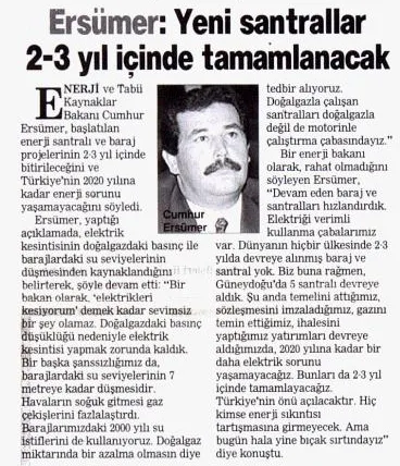 Enerji açığı "2020 yılına kadar bir daha elektrik sorunu yaşamayacağız" Görseli