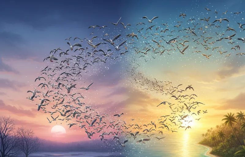 Kuşların göçü Görseli
