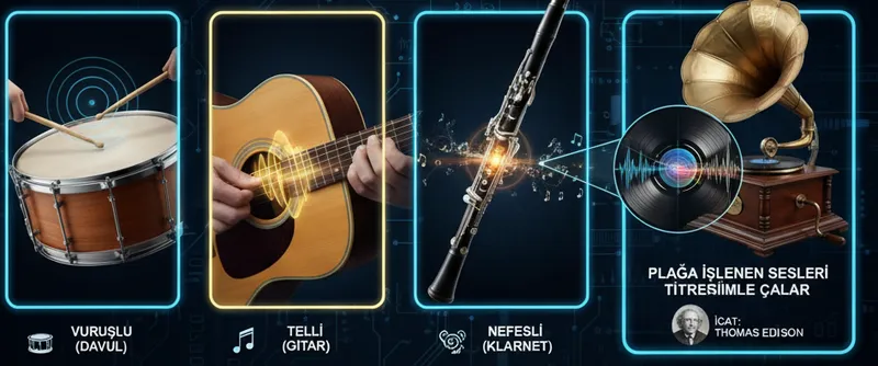 🎶 Müzik aletleri ve Gramofon Görseli