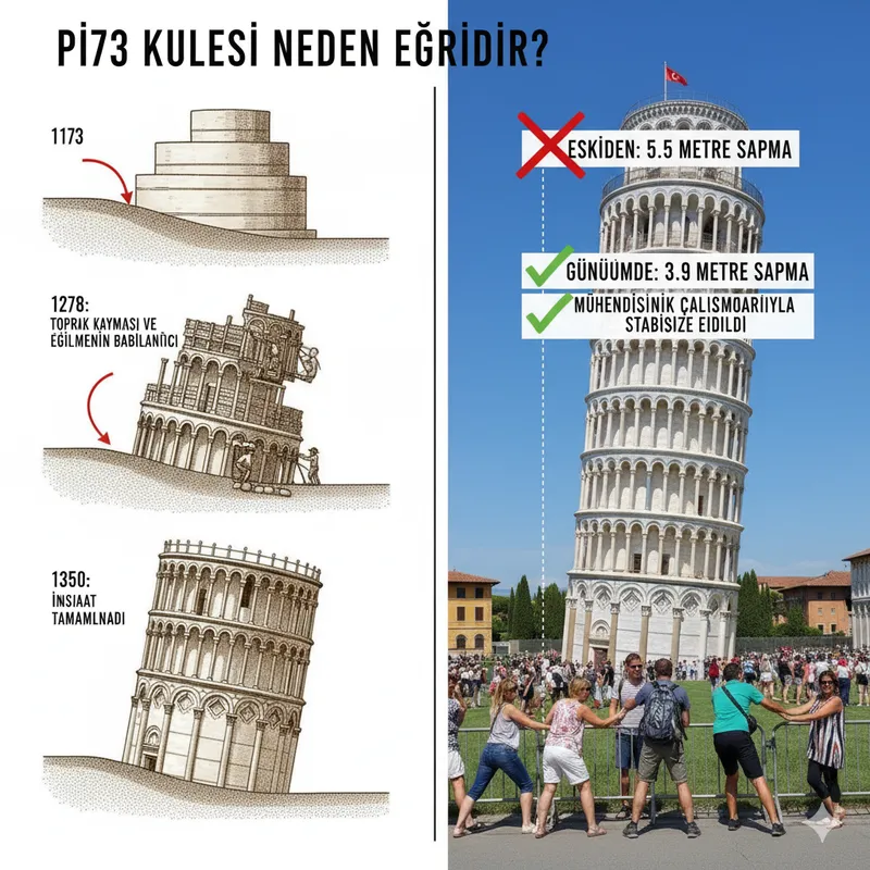 🇮🇹 Piza kulesi neden eğridir? Görseli